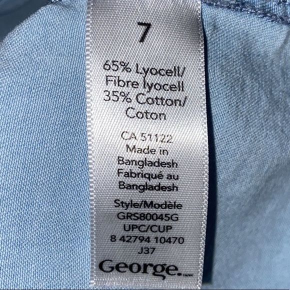 🌺 GEORGE Chambray Button Down Tie Knot Shirt - Picture 6 of 7